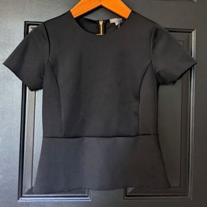 Vince Camuto Black Peplum Top- Size Small